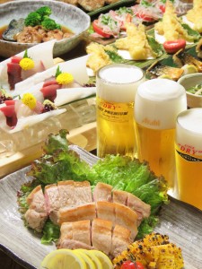 西新宿個室居酒屋はたごの、松阪豚と三種の生ドライで夏宴会！！