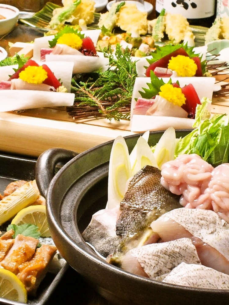 【北海道贅沢三昧】白子たっぷり「たら鍋+本ズワイガニの天ぷらコース」飲み放題付全8品