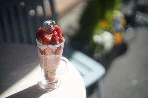 Strawberry Parfait Notice @ Shinjuku Cafe