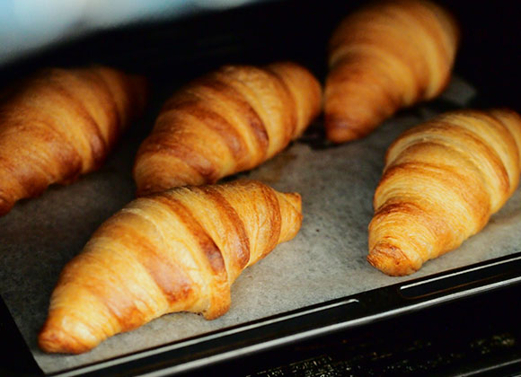 Freshly baked croissants