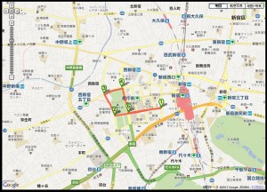 新宿周辺でジョギングするなら、かどやホテルのマラソンマップがお勧めです。【2020/2/24追記】
